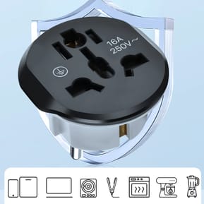 Avizar Adaptateur Universel de Voyage EU vers UK / AU / USA / CN Compact Noir — image 4