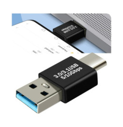 Avizar Adaptateur USB C + USB, Pack de 4 Adaptateurs OTG mâle femelle, Noir