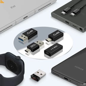 Avizar Adaptateur USB C + USB, Pack de 4 Adaptateurs OTG mâle femelle, Noir — image 5