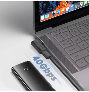 Avizar Adaptateur USB C Mâle vers Femelle Coudé Latéral Charge 240W Synchro 40Gbps Vidéo 8K
