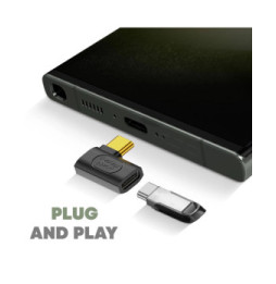 Avizar Adaptateur USB C Mâle vers Femelle Coudé Latéral Charge 240W Synchro 40Gbps Vidéo 8K