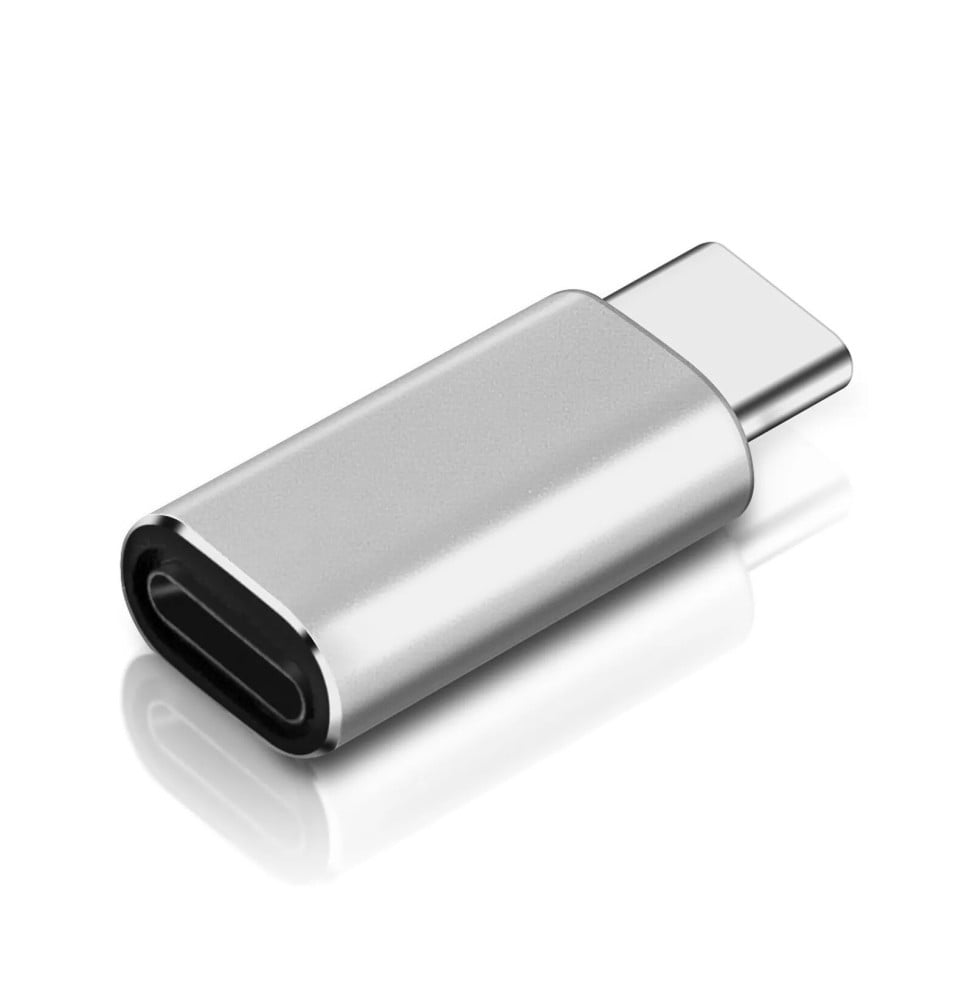 Avizar Adaptateur USB C mâle vers Lightning Femelle Charge et Synchronisation - Argenté