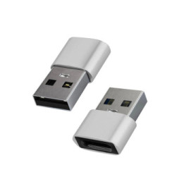 Avizar Adaptateur USB vers USB-C Charge et Synchronisation de Données Compact Argent