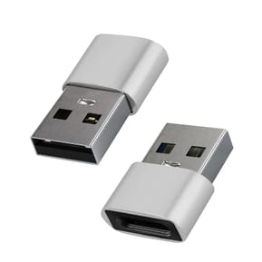 Avizar Adaptateur USB vers USB-C Charge et Synchronisation de Données Compact Argent
