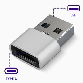 Avizar Adaptateur USB vers USB-C Charge et Synchronisation de Données Compact Argent — image 4