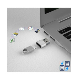 Avizar Adaptateur USB vers USB-C Charge et Synchronisation de Données Compact Argent