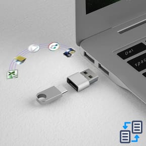 Avizar Adaptateur USB vers USB-C Charge et Synchronisation de Données Compact Argent — image 5