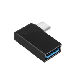Avizar Adaptateur USB-A Femelle vers USB-C Mâle Prise Coudée 90° Ultra-compact Noir