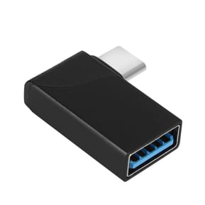 Avizar Adaptateur USB-A Femelle vers USB-C Mâle Prise Coudée 90° Ultra-compact Noir — image 2