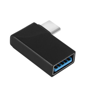 Avizar Adaptateur USB-A Femelle vers USB-C Mâle Prise Coudée 90° Ultra-compact Noir