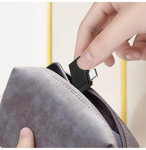 Avizar Adaptateur USB-A Femelle vers USB-C Mâle Prise Coudée 90° Ultra-compact Noir