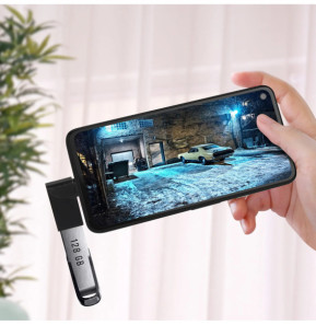 Avizar Adaptateur USB-A Femelle vers USB-C Mâle Prise Coudée 90° Ultra-compact Noir