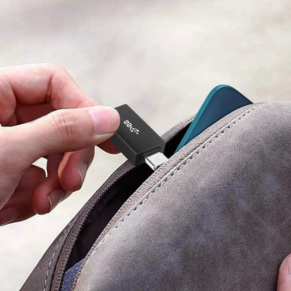 Avizar Adaptateur USB-A Femelle vers USB-C Mâle Ultra-compact Noir — image 3