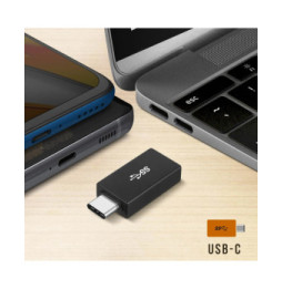 Avizar Adaptateur USB-A Femelle vers USB-C Mâle Ultra-compact Noir