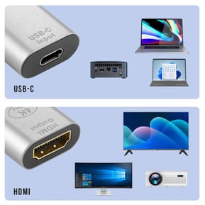 Avizar Adaptateur USB-C femelle vers HDMI femelle 4K Design Compact Argent — image 4