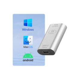 Avizar Adaptateur USB-C femelle vers HDMI femelle 4K Design Compact Argent