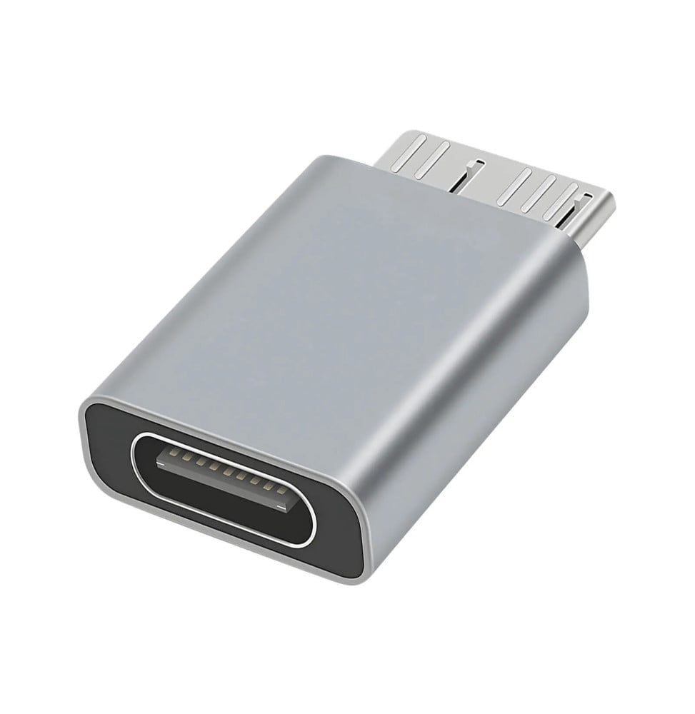Avizar Adaptateur USB-C femelle vers Micro B mâle Charge Synchronisation Compact Gris