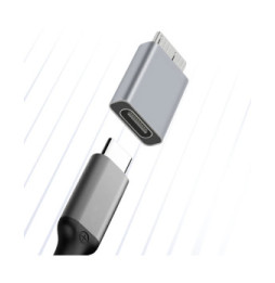 Avizar Adaptateur USB-C femelle vers Micro B mâle Charge Synchronisation Compact Gris