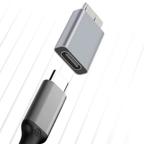 Avizar Adaptateur USB-C femelle vers Micro B mâle Charge Synchronisation Compact Gris — image 3