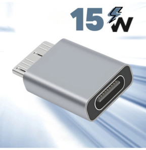Avizar Adaptateur USB-C femelle vers Micro B mâle Charge Synchronisation Compact Gris