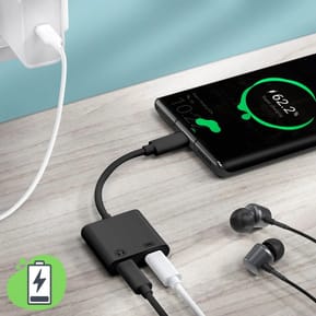 Avizar Adaptateur USB-C Mâle vers Double USB-C Femelle Audio et Charge Compact Noir — image 5