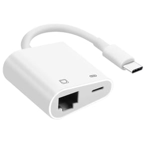 Avizar Adaptateur USB-C vers Ethernet + USB-C Charge et Connexion internet stable Blanc