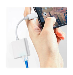 Avizar Adaptateur USB-C vers Ethernet + USB-C Charge et Connexion internet stable Blanc