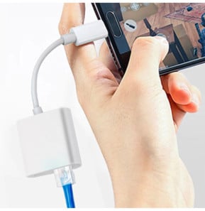 Avizar Adaptateur USB-C vers Ethernet + USB-C Charge et Connexion internet stable Blanc