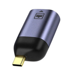 Avizar Adaptateur USB-C vers Ethernet Débit 100Mbps Design Compact Gris Foncé