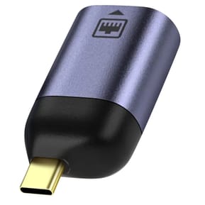 Avizar Adaptateur USB-C vers Ethernet Débit 100Mbps Design Compact Gris Foncé — image 2
