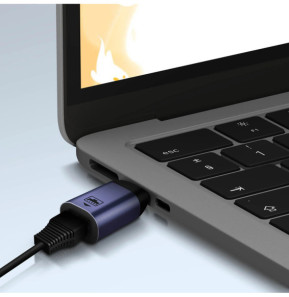 Avizar Adaptateur USB-C vers Ethernet Débit 100Mbps Design Compact Gris Foncé