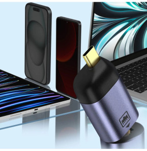 Avizar Adaptateur USB-C vers Ethernet Débit 100Mbps Design Compact Gris Foncé