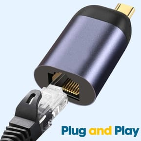 Avizar Adaptateur USB-C vers Ethernet Débit 100Mbps Design Compact Gris Foncé — image 5