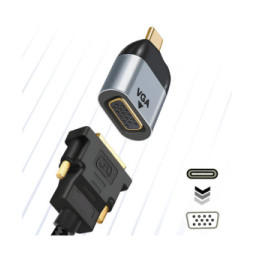 Avizar Adaptateur Vidéo USB-C Mâle vers VGA Femelle Résolution 1080p Compact Gris