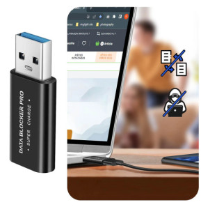 Avizar Bloqueur de Données USB, Data Blocker Super Charge , Noir