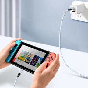 Avizar Câble 3 en 1 vers USB-C MicroUSB et Lightning Charge Rapide 1,2m Nylon Tressé — image 5