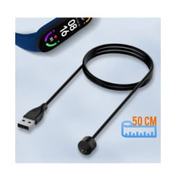 Avizar Câble de charge magnétique Xiaomi Mi Band 6 et 5 Résistant 50 cm - Noir