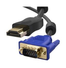 Avizar Câble HDMI Mâle vers VGA Mâle 15 Broches 1.8m Transmission Audio et Vidéo Noir