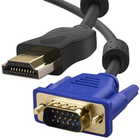 Avizar Câble HDMI Mâle vers VGA Mâle 15 Broches 1.8m Transmission Audio et Vidéo Noir — image 2