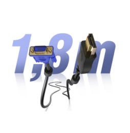 Avizar Câble HDMI Mâle vers VGA Mâle 15 Broches 1.8m Transmission Audio et Vidéo Noir