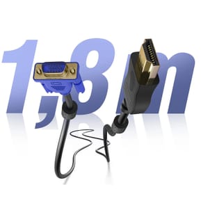 Avizar Câble HDMI Mâle vers VGA Mâle 15 Broches 1.8m Transmission Audio et Vidéo Noir — image 5