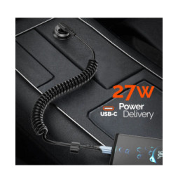 Avizar Câble spiralé USB-C vers USB-C, Noir 1,2m