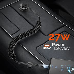 Avizar Câble spiralé USB-C vers USB-C, Noir 1,2m — image 4