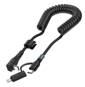 Avizar Câble spiralé USB-C vers USB-C + iPhone...