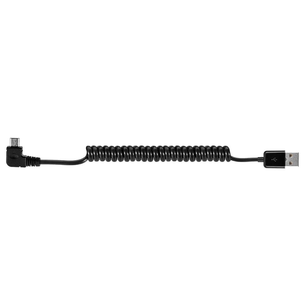 Avizar Câble USB 2.0 mâle spiralé 3 mètres vers Micro-USB coudé — image 2