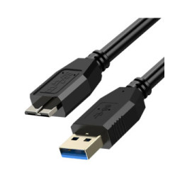 Avizar Câble USB 3.0 Micro B Samsung Galaxy S5 Note 3 Note Pro 12.2 Noir 1,8m