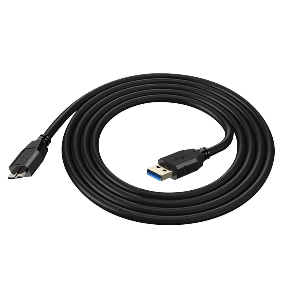 Avizar Câble USB 3.0 Micro B Samsung Galaxy S5 Note 3 Note Pro 12.2 Noir 1,8m — image 2
