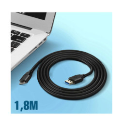 Avizar Câble USB 3.0 Micro B Samsung Galaxy S5 Note 3 Note Pro 12.2 Noir 1,8m