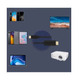 Avizar Câble USB Type C vers HDMI Mâle Résolution 4K UHD 2m Noir