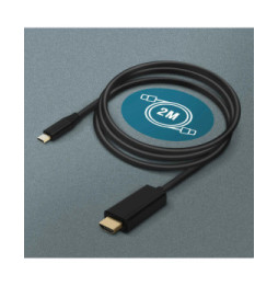 Avizar Câble USB Type C vers HDMI Mâle Résolution 4K UHD 2m Noir